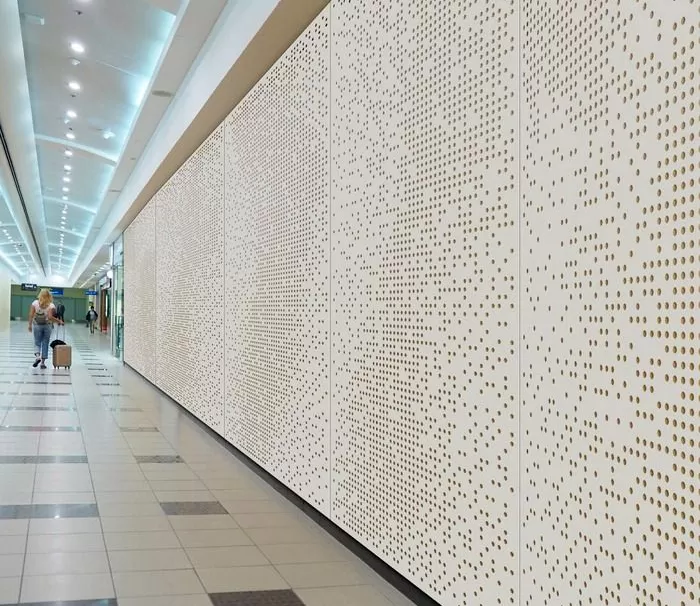 interior perforated stainless steel wall panels