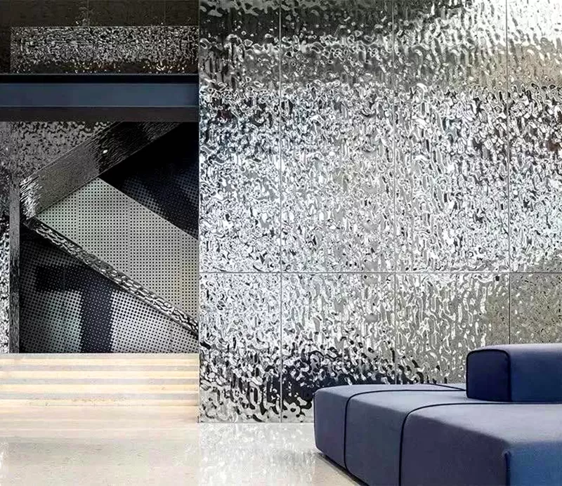 water ripple stainless steel wall panels