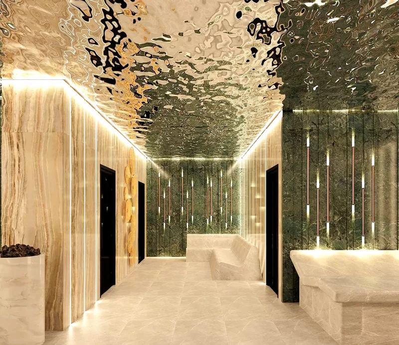 Modern interior metal ceiling panels