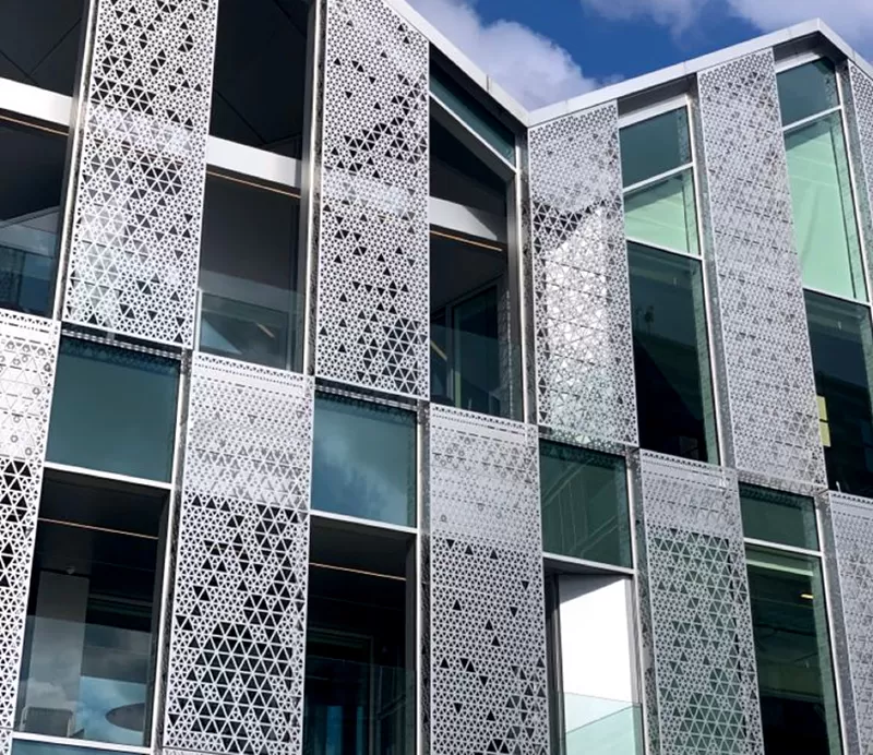 perforated stainless steel facade