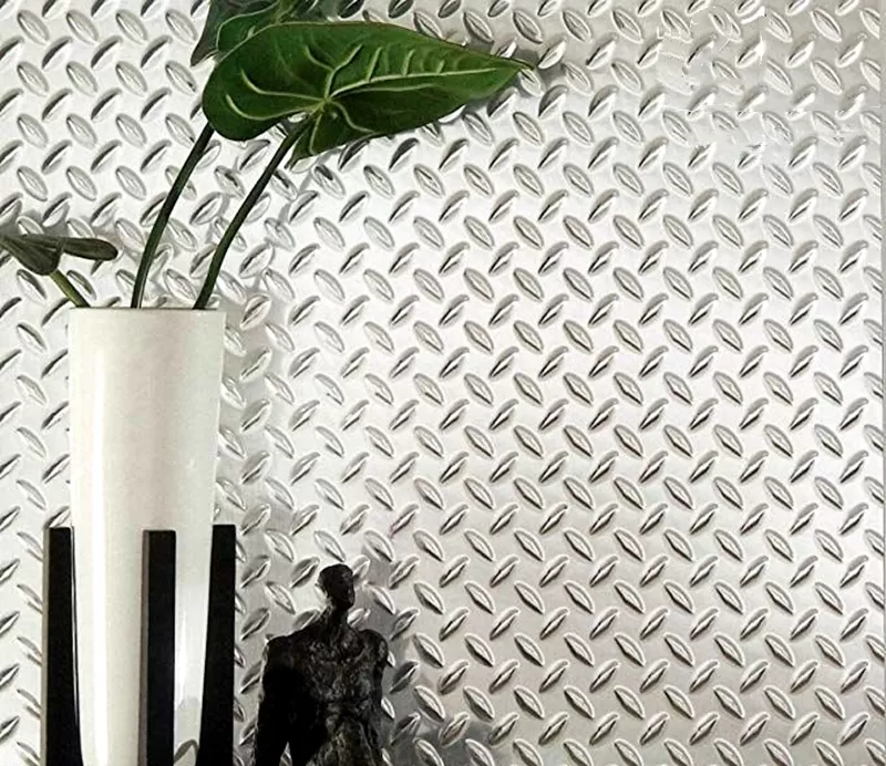 3D embossed stainless steel feature wall