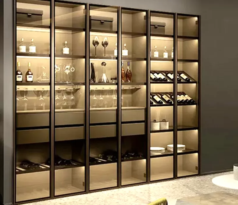 bespoke stainless steel display cabinets for hotels