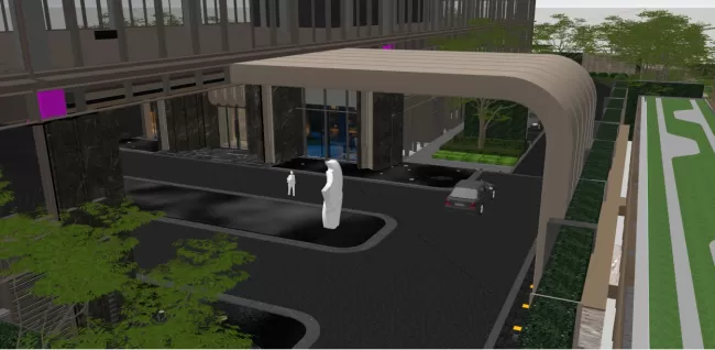 High-End Custom PVD Champagne Gold Stainless Steel Double-Curved Ceiling for Real Estate Showrooms