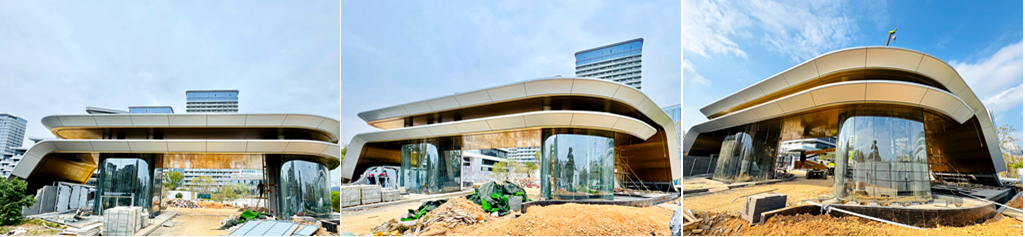 Gold Stainless Steel Honeycomb Panel Ceiling Project