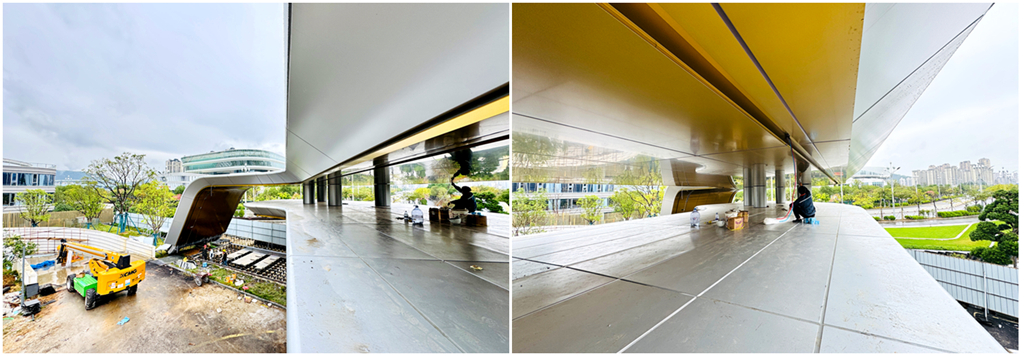 Gold Stainless Steel Honeycomb Panel Ceiling Project